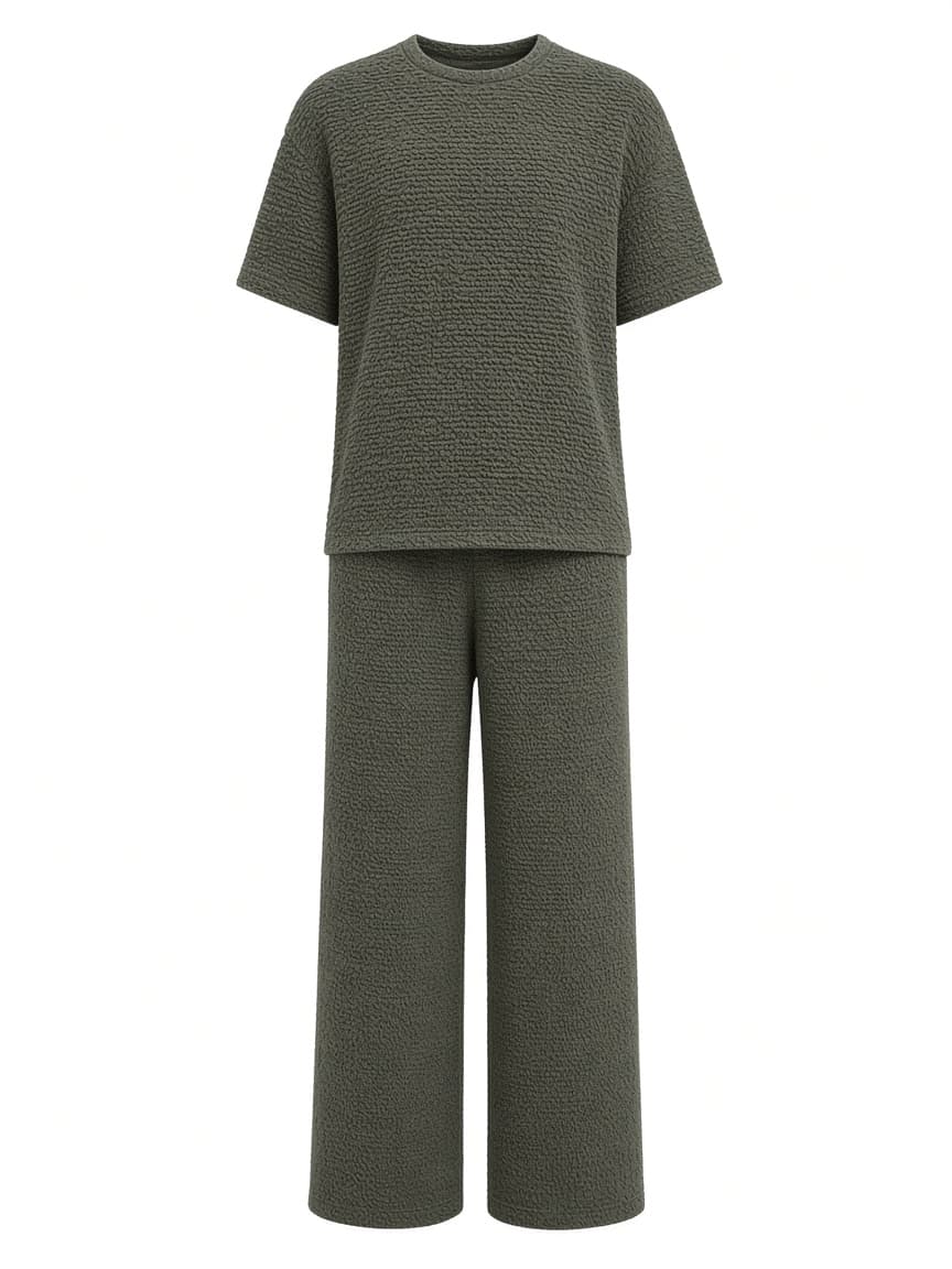 Rifle green crinkle co-ord