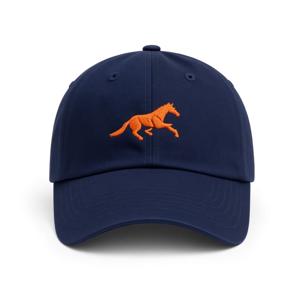 Navy Pegaso cap with an embroidered horse