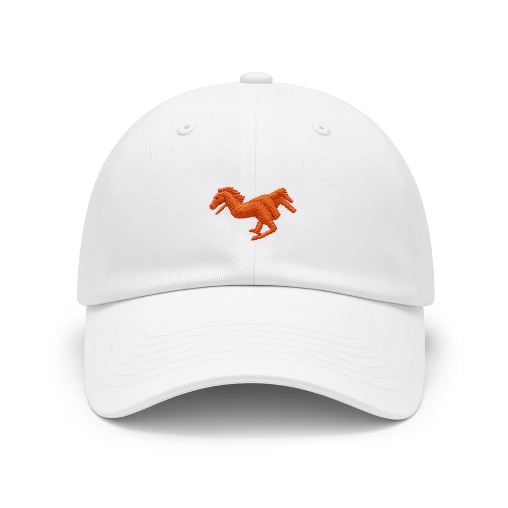 White Pegaso cap with an embroidered horse